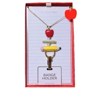 NWT ⚜️♥️⚜️ True To Form Apple and Pencil Badge ID Holder 36" Adjustable